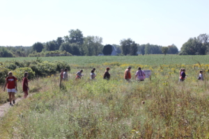 Visitors following the Bees Please! trail